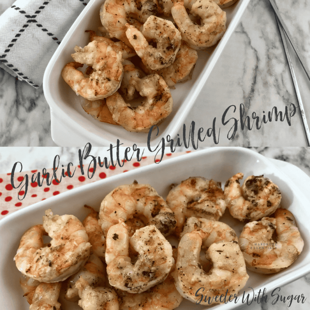 Garlic Butter Grilled Shrimp is a  delicious garlic butter flavored grilled shrimp recipe. The garlic butter and at the flavor of the grill makes this shrimp recipe one you will want to make over and over again. #GrilledShrimp #Grilling #Shrimp #Garlic #GarlicButter