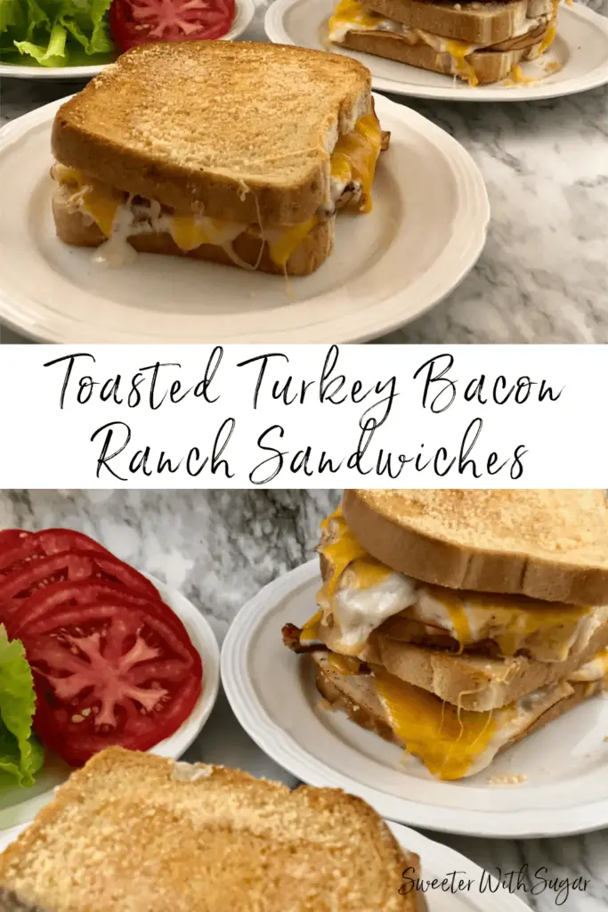 Toasted Turkey Bacon Ranch Sandwiches | Sweeter With Sugar | A delicious and simple dinner or lunch recipe the whole family will love. Dinner Recipes, Lunch Recipes, Sub Sandwiches, Turkey, Bacon, Ranch, Cheese, #TurkeyRecipes #Dinner #Lunch #Sandwiches #Bacon #EasyRecipes #Simple #Parmesan #Cheddar #Mozzarella 