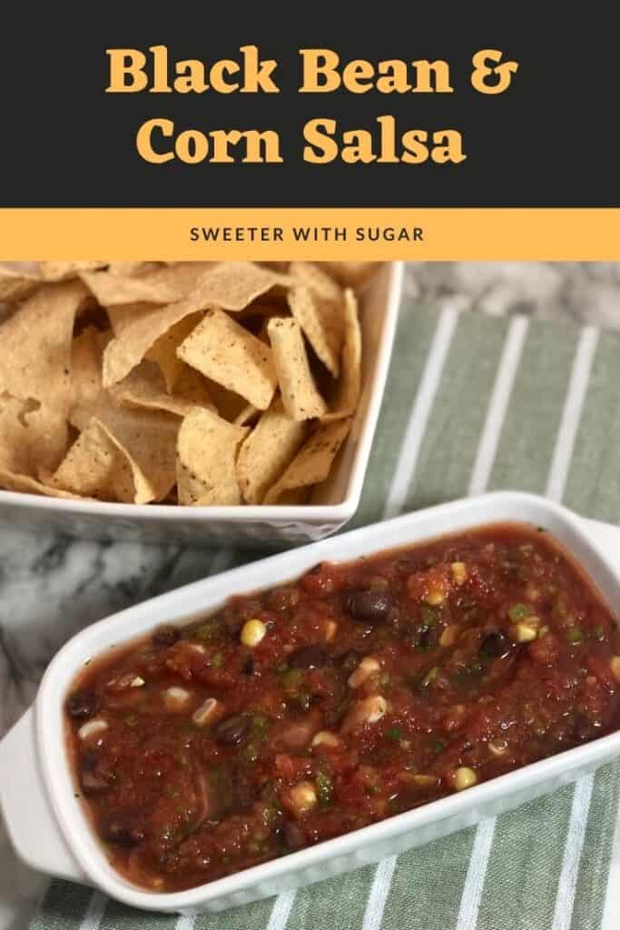 Black Bean and Corn Salsa is an easy and healthy salsa recipe your family will love. Easy Recipes, #Homemade #Simple #Salsa #Rotel #EasyAppetizers