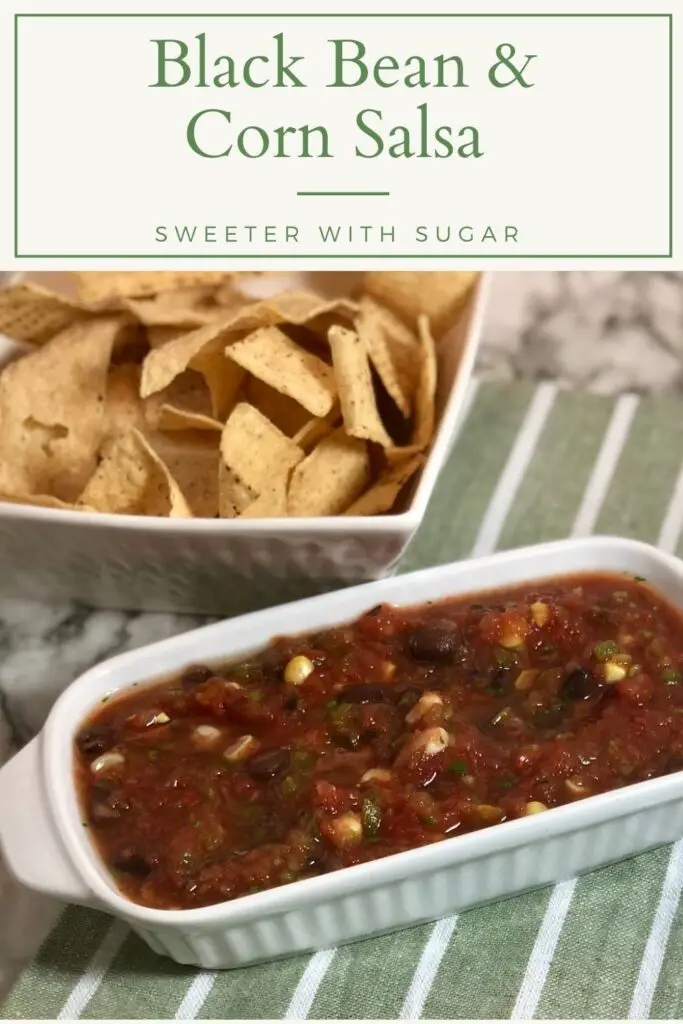 Black Bean and Corn Salsa is an easy and healthy salsa recipe your family will love. Easy Recipes, #Homemade #Simple #Salsa #Rotel #EasyAppetizers