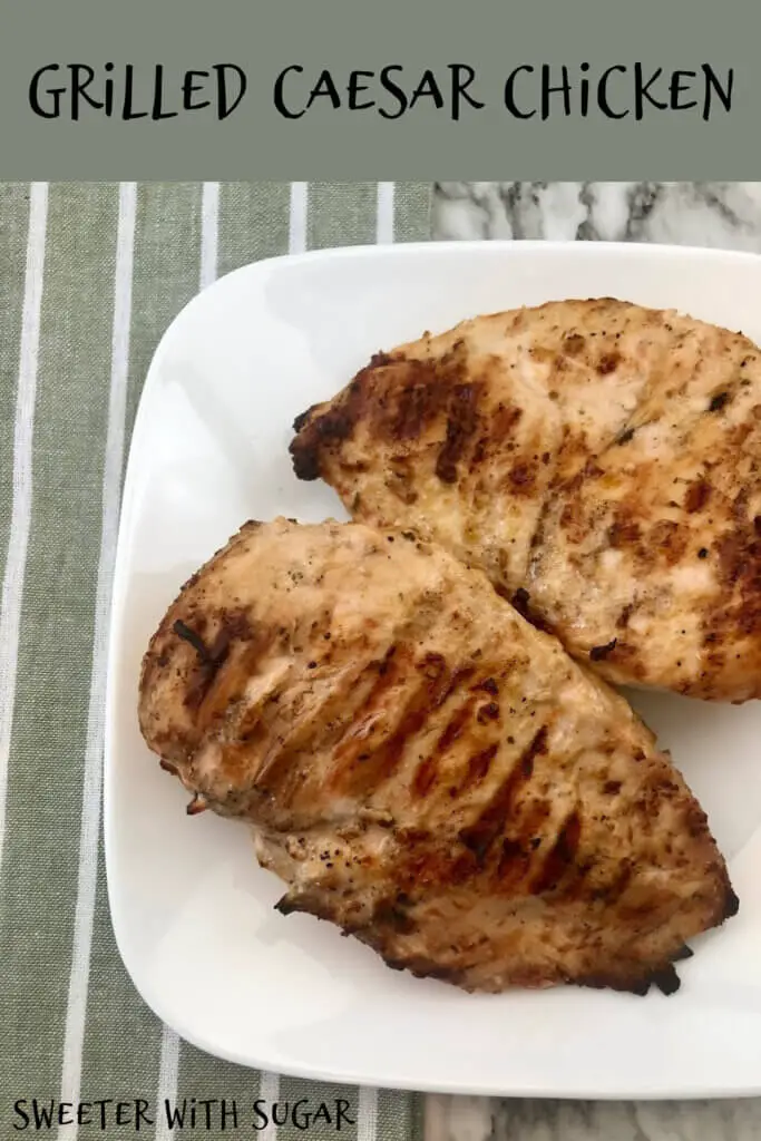 Grilled Caesar Chicken is a juicy and flavorful grilled chicken recipe. This grilled chicken is marinaded in a delicious caesar marinade, Grilled Caesar Chicken is a must try. #Grilling #Chicken #Caesar #SimpleRecipes #MarinadeRecipes