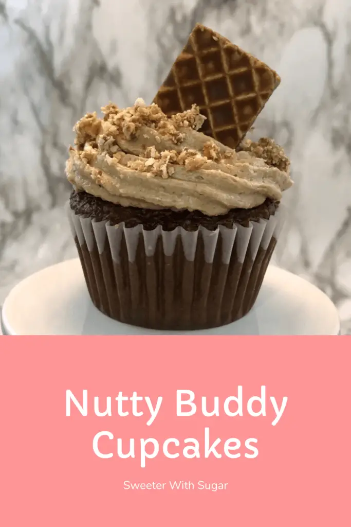 Nutty Buddy Cupcakes are a 
yummy dessert or snack. They are full of chocolate and Little Debbie's Nutty Buddy Bars. They are quick to make and taste delicious. #LittleDebbie #Chocolate #Cake #Cupcakes #NuttyBuddyBars #Desserts #NuttyBuddyCake #Recipes #FamilyFriendlyRecipes