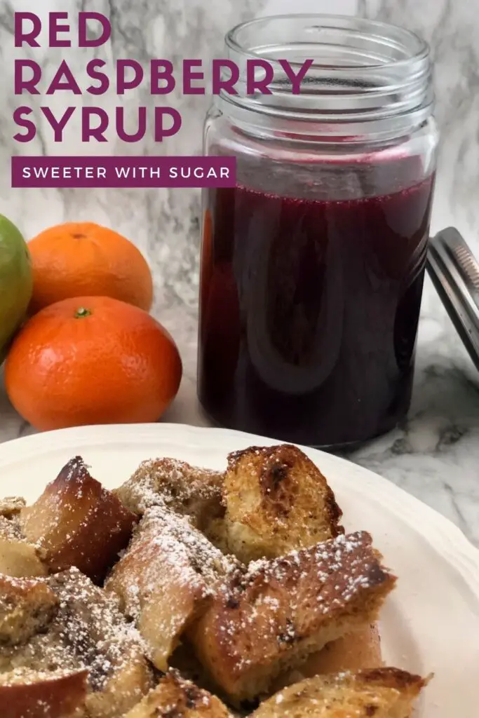 Red Raspberry Syrup | Sweeter With Sugar | A homemade raspberry syrup recipe you will love! Homemade, Raspberry, Syrup, Breakfast, Breakfast Syrup, Pancake Syrup, Easy Recipes, #Raspberry #Breakfast #Syrup #Homemade