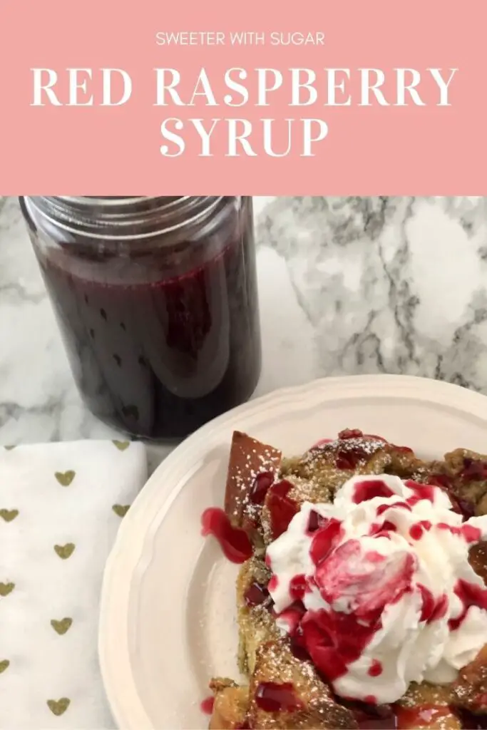 Red Raspberry Syrup | Sweeter With Sugar | A homemade raspberry syrup recipe you will love! Homemade, Raspberry, Syrup, Breakfast, Red Raspberry, Breakfast Syrup, Pancake Syrup, Easy Recipes, #Raspberry #Breakfast #Syrup #Homemade #Raspberries