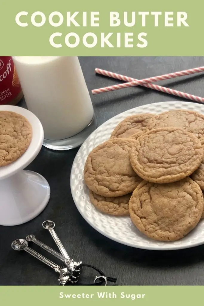 Cookie Butter Cookies are a delicious cookie recipe filled with yummy Biscoff Cookie Butter. These cookies are simple to make and they disappear quickly. #Cookies #Desserts  #EasyCookieRecipes #Homemade #CriscoCookies #Biscoff