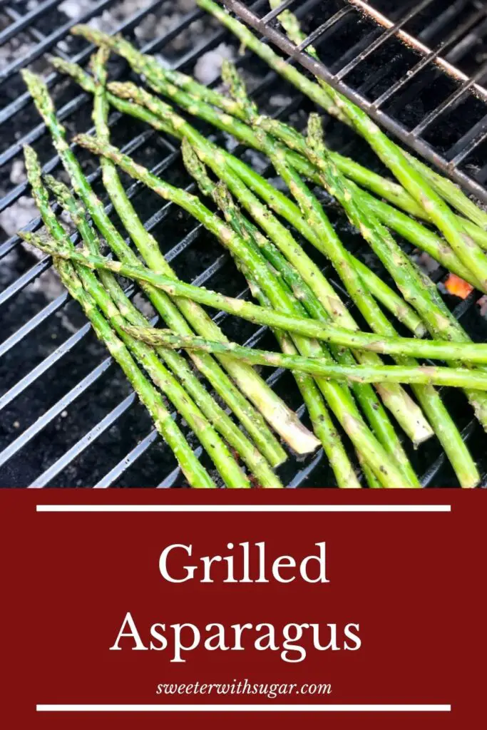 Grilled Asparagus | Sweeter With Sugar | A easy and deliciously grilled asparagus side dish recipe. Grilling Recipes, Veggies, Grilled Veggies, Healthy Sides, #Asparagus #Grilled #GrillingRecipes #Vegetables #VegetableSides #Simple #EasyRecipes