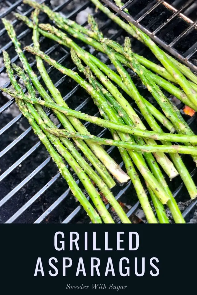 Grilled Asparagus | Sweeter With Sugar | A easy grilled asparagus side dish recipe you will love. Grilling Recipes, Veggies, Grilled Veggies, Healthy Sides, #Asparagus #Grilled #GrillingRecipes #Vegetables #VegetableSides #Simple #EasyRecipes