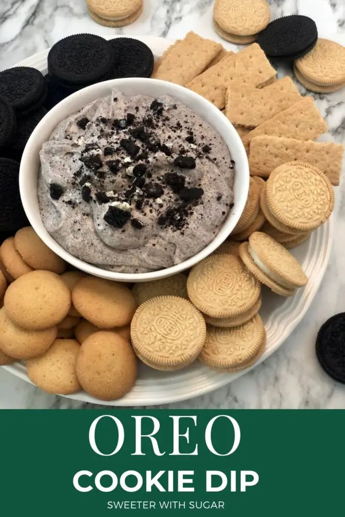 Oreo Cookie Dip is an easy and delicious dessert recipe filled with Oreos. This simple dessert dip is creamy and chocolatey. If you love Oreo cookies, you will love this cookie dip. #DipRecipes #Oreos #Dip #CreamCheese #EasyDesserts