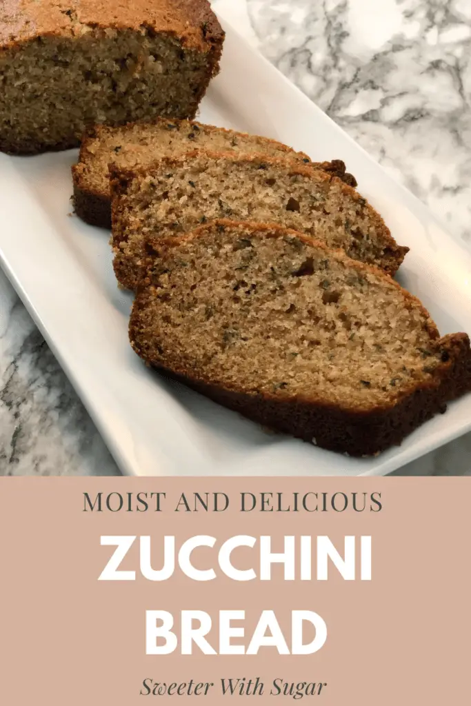Zucchini Bread is an easy and yummy bread recipe you will love. It is a great way to use the zucchini you grow in your garden. #GardenRecipes #ZucchiniRecipes #Bread #EasyRecipes #SimpleZucchiniBread #FamilyFriendlyRecipes #HomemadeBread