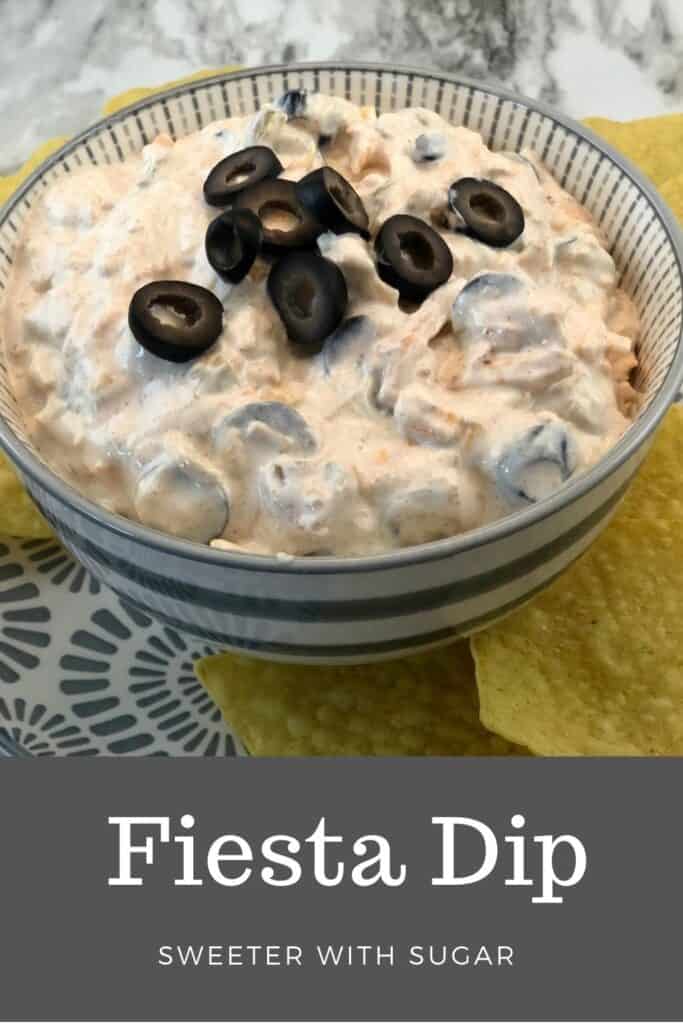 Fiesta Dip is a favorite dip for parties and barbecues. It is easy to put together, creamy, and delicious. Dip recipe is perfect for summer barbecues.  #PartyFood #Dips #Ranch #Mexican #Barbecue