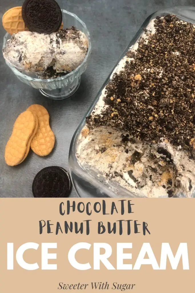 Chocolate Peanut Butter Ice Cream is a super simple way to make homemade ice cream without an ice cream maker. #Chocolate #PeanutButter #IceCream #SummerSweetsAndTreats