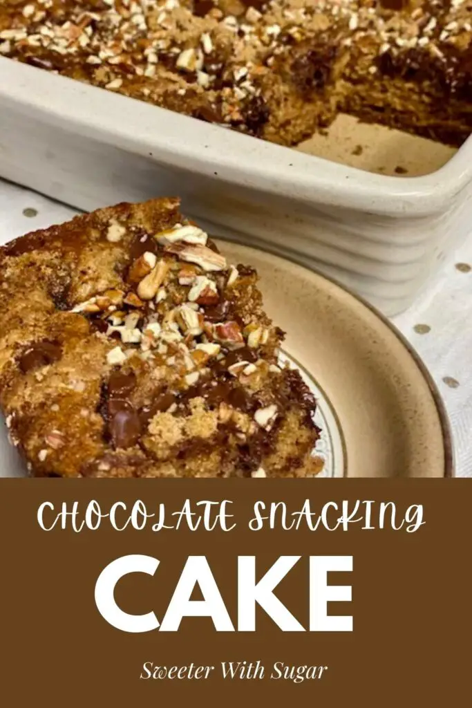 Chocolate Snacking Cake is a super moist cake with a sweet and chocolatey flavor. #GrandmasRecipes #Cake #Desserts #SummerSweetsAndTreats
