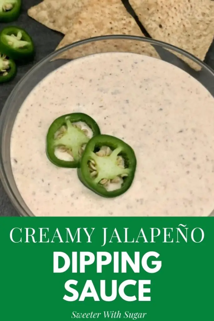 Creamy Jalapeño Dipping Sauce is an easy condiment for Philly cheesesteak, hamburgers, brats, burritos, French fries, chips or even veggies. Creamy Jalapeño Dipping Sauce has a spicy flavor you will love. #Spicy #Dressing #Dips #Sauce #Jalapeño #Condiments