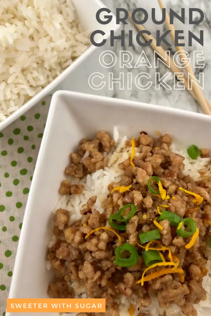 Orange Chicken is a simple orange chicken recipe that is made with ground chicken. It has great flavor and is quick to make. #OrangeChicken #EasyDinnerIdeas #AsianRecipes #GroundChickenRecipes