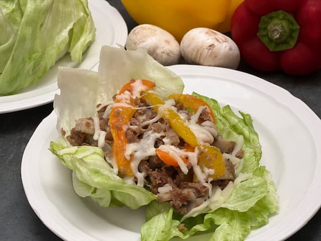 Philly Cheesesteak Lettuce Wraps