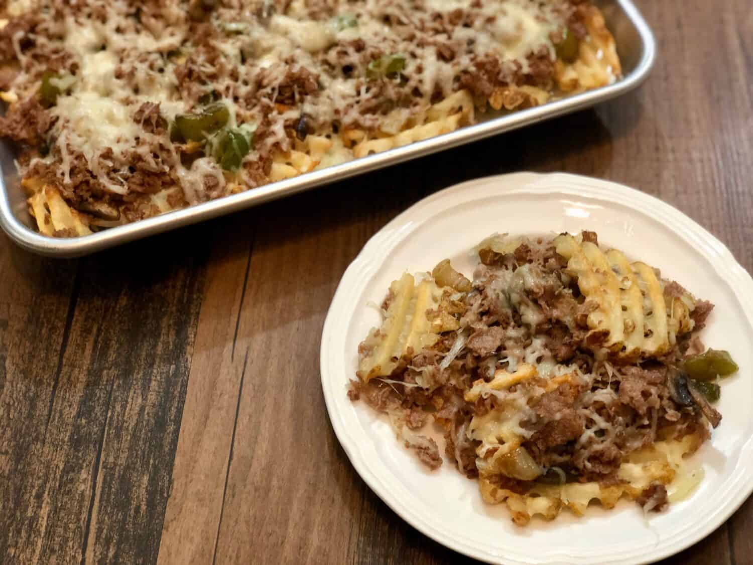 Philly Cheesesteak Waffle Fries