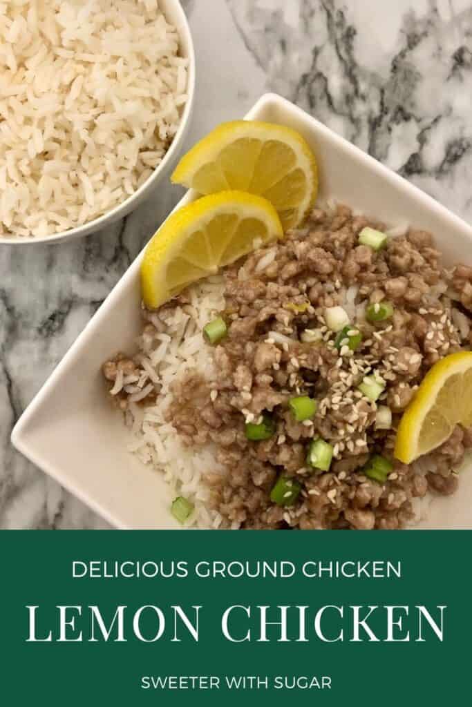 Lemon Chicken is an easy recipe for ground chicken-lemon chicken. It has a yummy lemon sauce to cover the ground chicken. #Lemon #LemonChicken #DinnerIdeas #EasyRecipes #AsianRecipes