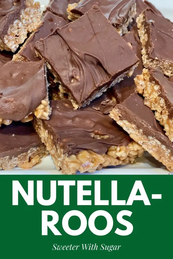 Nutellaroos are a fun twist on scotcharoos. They have the great Nutella flavor. #Treats #Desserts #Snacks #Nutella #Scotcharoos #SummerSweetsAndTreats