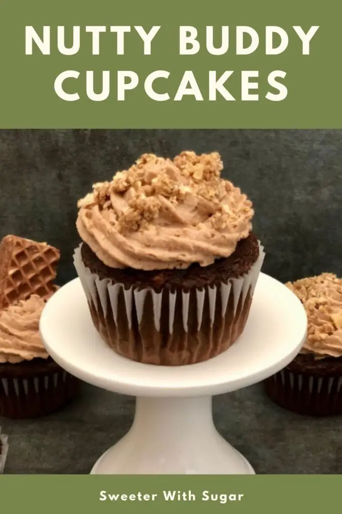 Nutty Buddy Cupcakes are a 
yummy dessert or snack. They are full of chocolate and Little Debbie's Nutty Buddy Bars. They are quick to make and taste delicious. #LittleDebbie #Chocolate #Cake #Cupcakes #NuttyBuddyBars #Desserts #NuttyBuddyCake #Recipes #FamilyFriendlyRecipes