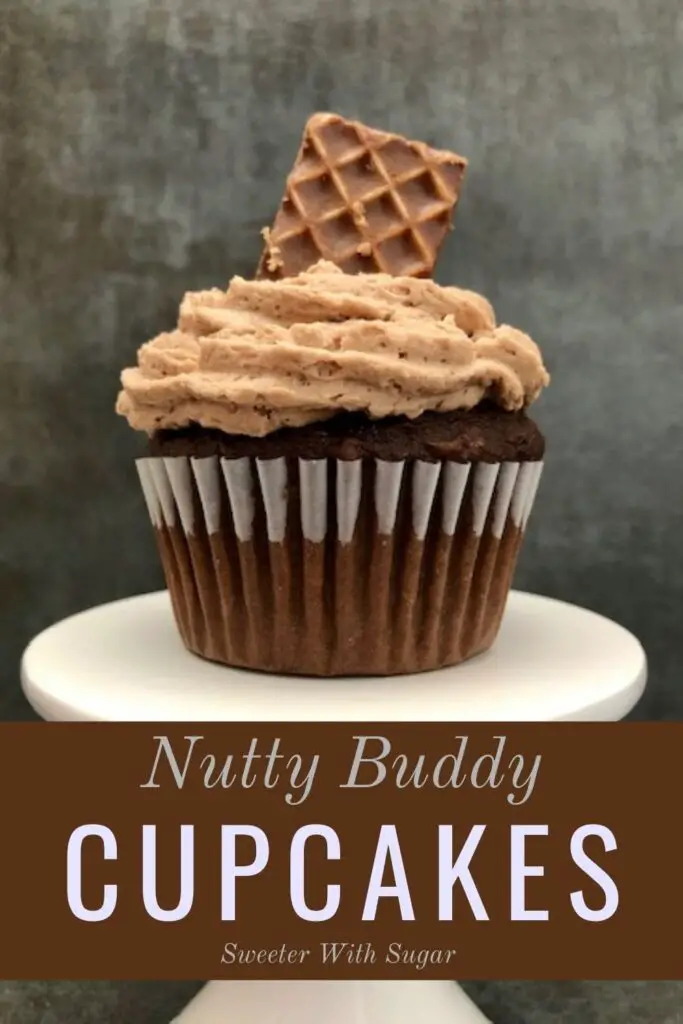 Nutty Buddy Cupcakes are a 
yummy dessert or snack. They are full of chocolate and Little Debbie's Nutty Buddy Bars. They are quick to make and taste delicious. #LittleDebbie #Chocolate #Cake #Cupcakes #NuttyBuddyBars #Desserts #NuttyBuddyCake #Recipes #FamilyFriendlyRecipes