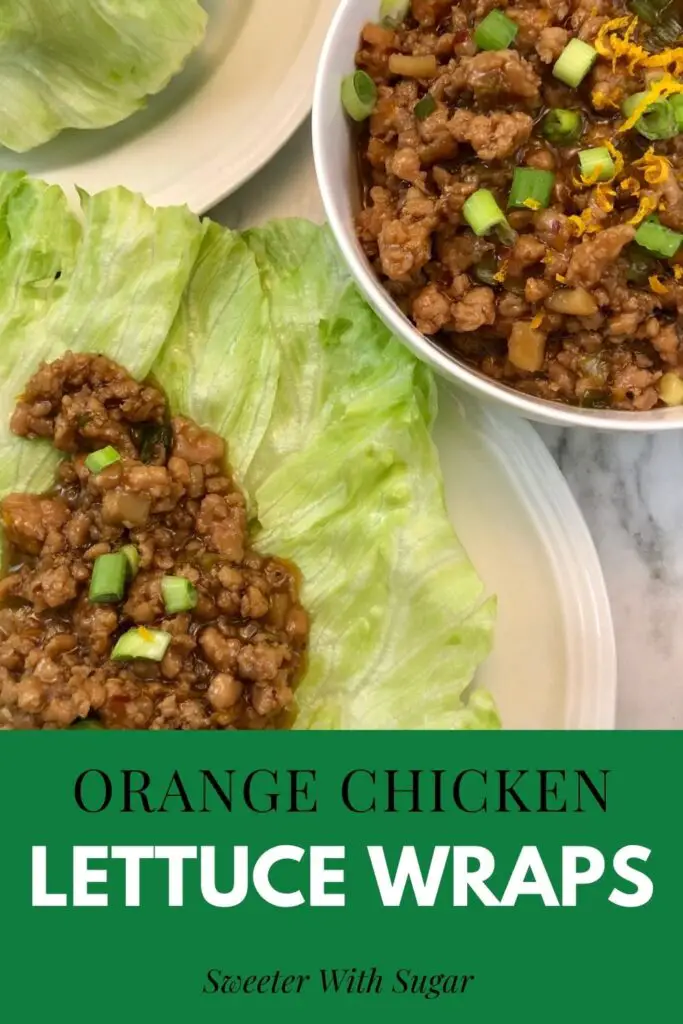 Orange Chicken Lettuce Wraps are a fun and yummy way to eat orange chicken. This is a simple recipe with good ingredients. #OrangeChicken #AsianRecipes #EasyDinnerRecipes #GroundChickenRecipes