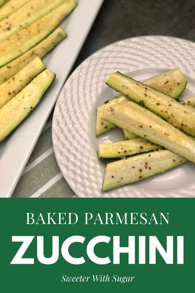 Baked Parmesan Zucchini is a simple and healthy side dish recipe that is ready in about 20 minutes. Baked Parmesan Zucchini is a great way to use your garden zucchini. #Zucchini #GardenVegetables #EasyRecipes #HealthyRecipes #EasySides 