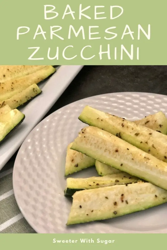 Baked Parmesan Zucchini is a simple and healthy side dish recipe that is ready in about 20 minutes. Baked Parmesan Zucchini is a great way to use your garden zucchini. #Zucchini #GardenVegetables #EasyRecipes #HealthyRecipes #EasySides 