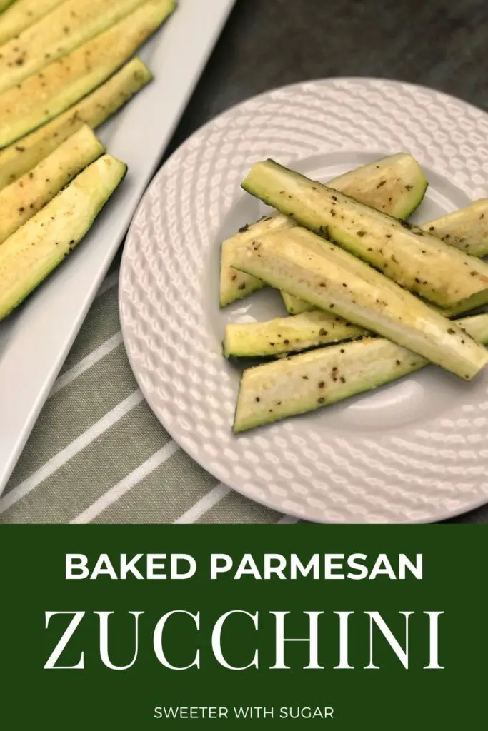 Baked Parmesan Zucchini is a simple and healthy side dish recipe that is ready in about 20 minutes. Baked Parmesan Zucchini is a great way to use your garden zucchini. #Zucchini #GardenVegetables #EasyRecipes #HealthyRecipes #EasySides 