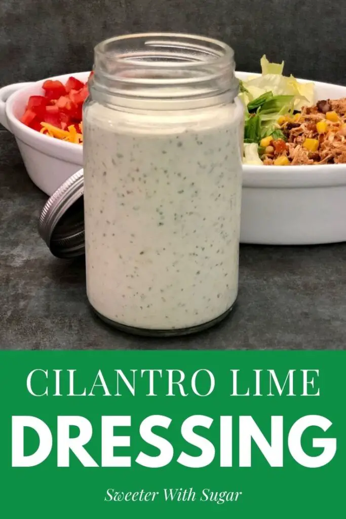 Cilantro Lime Dressing is super quick to make and so delicious! It is creamy and flavorful. It is great over salads, tacos, as a dip and much more. #SaladDressing #CreamyDressingRecipes #EasyRecipes #FamilyRecipes #MexicanRecipes