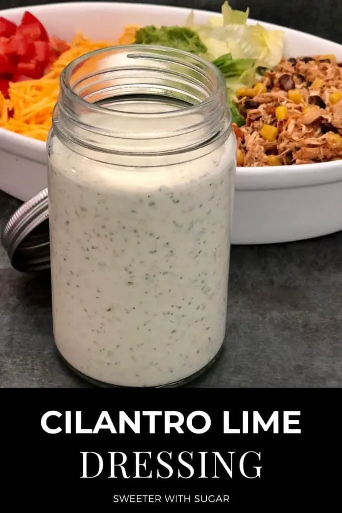 Cilantro Lime Dressing is super quick to make and so delicious! It is creamy and flavorful. It is great over salads, tacos, as a dip and much more. #SaladDressing #CreamyDressingRecipes #EasyRecipes #FamilyRecipes #MexicanRecipes