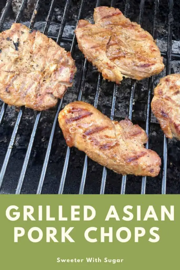 Grilled Asian Pork Chops are tender and flavorful. The marinade has an Asian flavor that tastes great on the pork chops. #PorkChops #Asian #GrillingRecipes #EasyDinnerIdeas