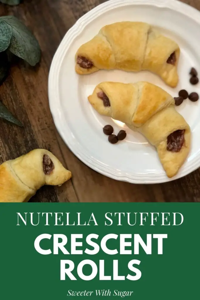 Nutella Stuffed Crescent Rolls are an easy weekday breakfast recipe the whole family will love. The Nutella and the Pillsbury Crescent Rolls taste great together! #Nutella #Pillsbury #CrescentRolls #BreakfastIdeas #FamilyFriendlyRecipes