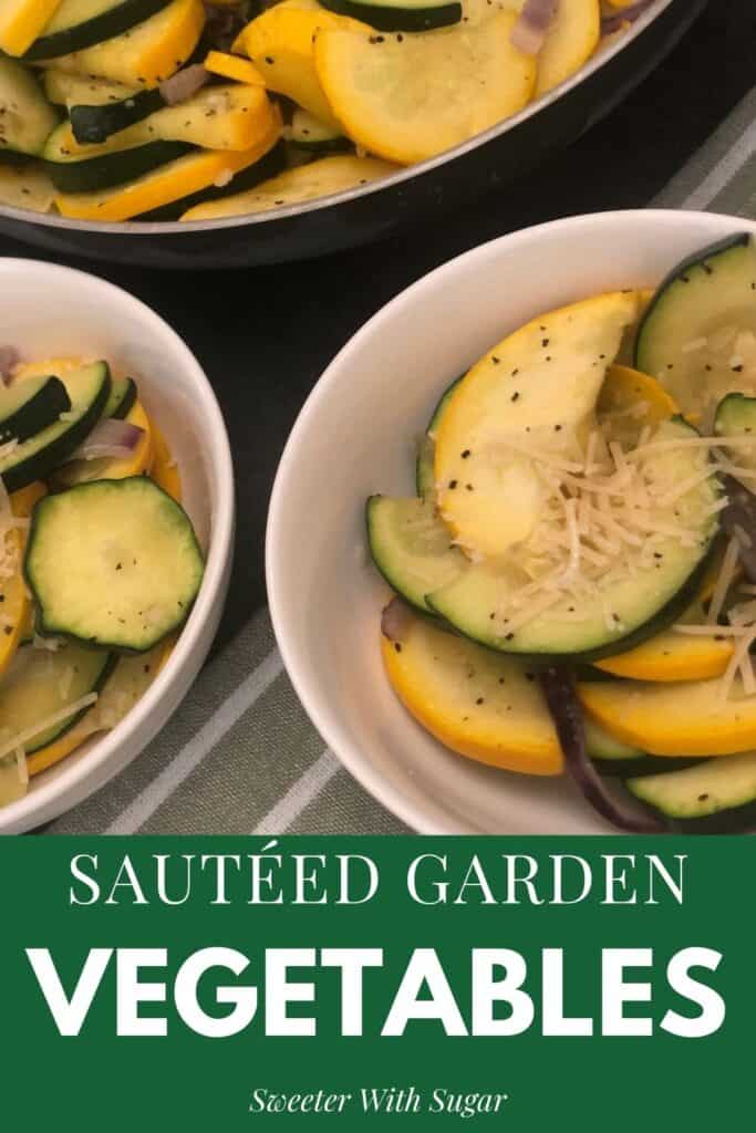 Sautéed Garden Vegetables is a healthy and easy side dish recipe. It is quick to make and delicious. Sautéed Garden Vegetables go well with chicken, fish, or beef. #Garden #Vegetables #Zucchini #EasyFamilyRecipes