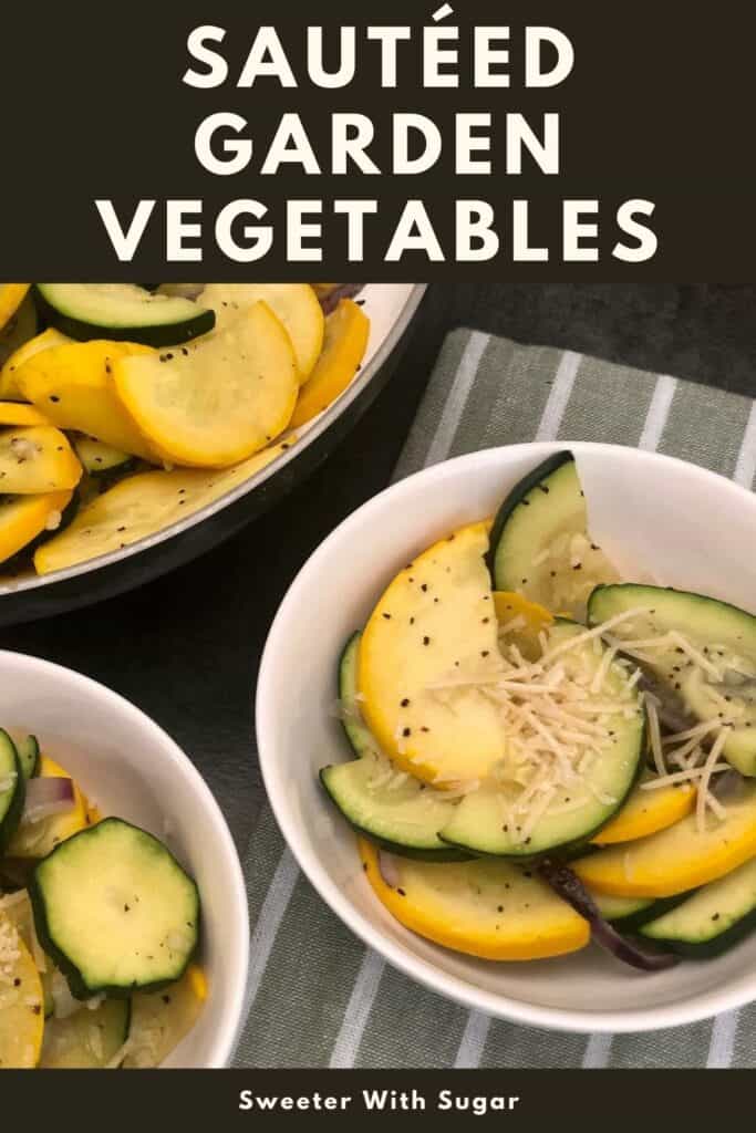 Sautéed Garden Vegetables is a healthy and easy side dish recipe. It is quick to make and delicious. Sautéed Garden Vegetables go well with chicken, fish, or beef. #Garden #Vegetables #Zucchini #EasyFamilyRecipes