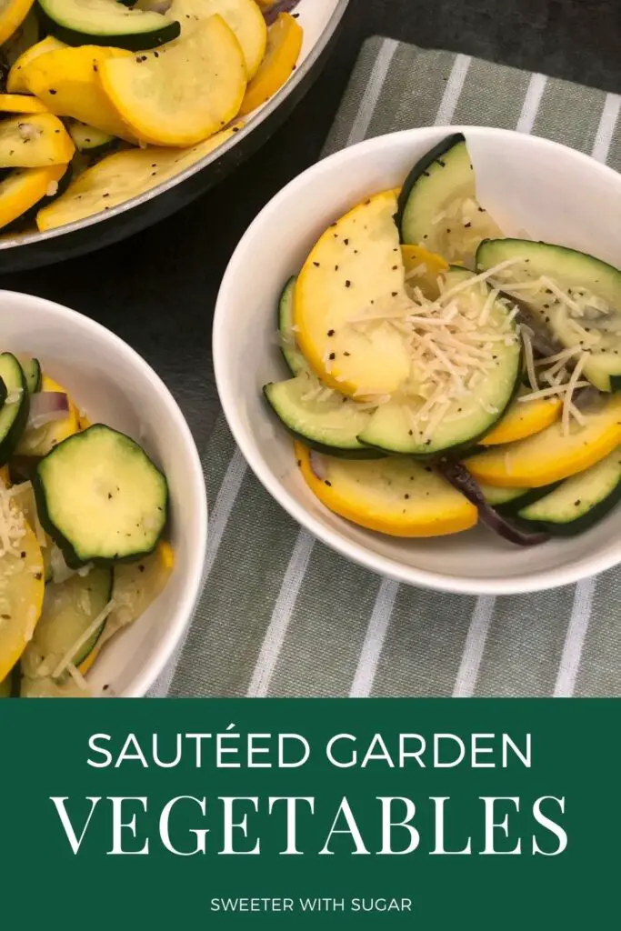 Sautéed Garden Vegetables is a healthy and easy side dish recipe. It is quick to make and delicious. Sautéed Garden Vegetables go well with chicken, fish, or beef. #Garden #Vegetables #Zucchini #EasyFamilyRecipes