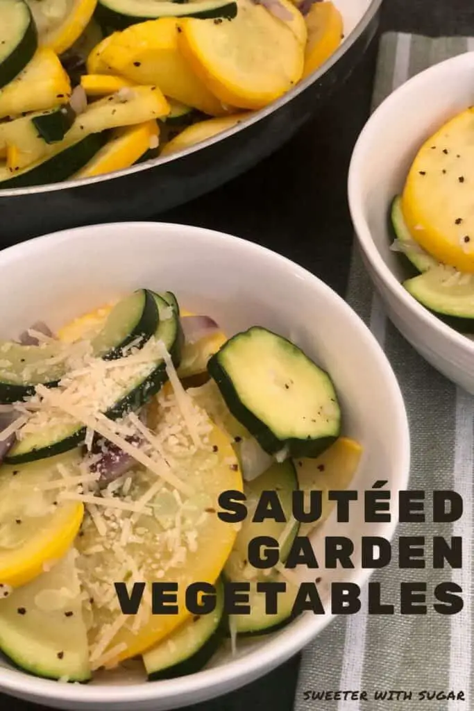 Sautéed Garden Vegetables is a healthy and easy side dish recipe. It is quick to make and delicious. Sautéed Garden Vegetables go well with chicken, fish, or beef. #Garden #Vegetables #Zucchini #EasyFamilyRecipes