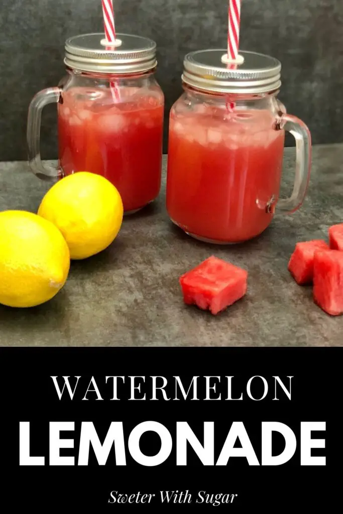 Watermelon Lemonade is a refreshing beverage with a sweet and tart taste. This lemonade recipe is super simple to make, too. #BeverageRecipes #Watermelon #Lemonade #SimpleRecipes #FamilyRecipes