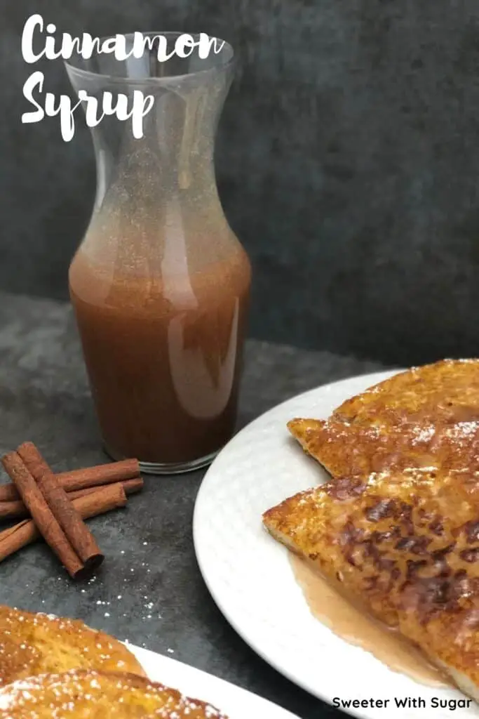 Cinnamon Syrup is an easy breakfast syrup recipe. This syrup is perfect for breakfast all year and extra good for fall. #FallRecipes #Homemade #Syrup #EasyRecipes 