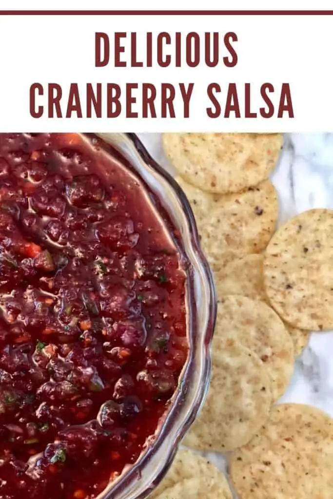 Cranberry Salsa is a delicious and healthy snack or appetizer recipe. Cranberry Salsa is perfect for the holidays. It is full of healthy ingredients. #SalsaRecipes #Cranberry  #Christmas #Thanksgiving #HoildayRecipes