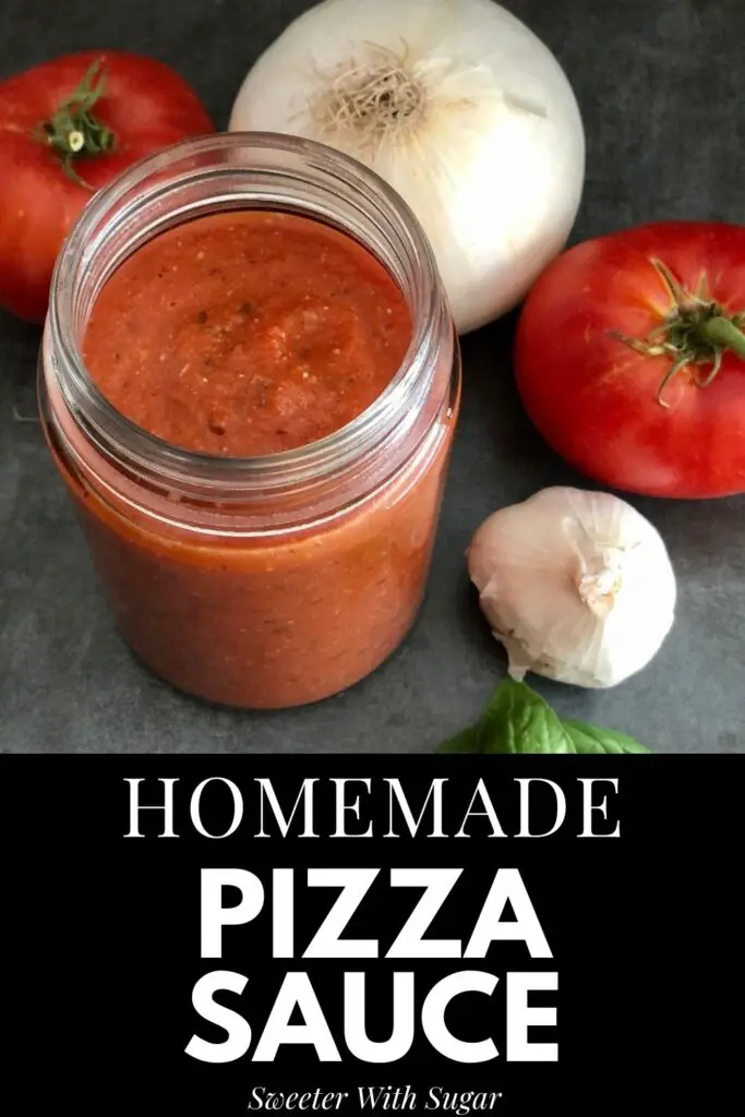 Homemade Pizza Sauce is easy and delicious. This pizza sauce recipe uses fresh ingredients the whole family will love. #Pizza #Sauces #GardenRecipes #PizzaSauce #Homemade