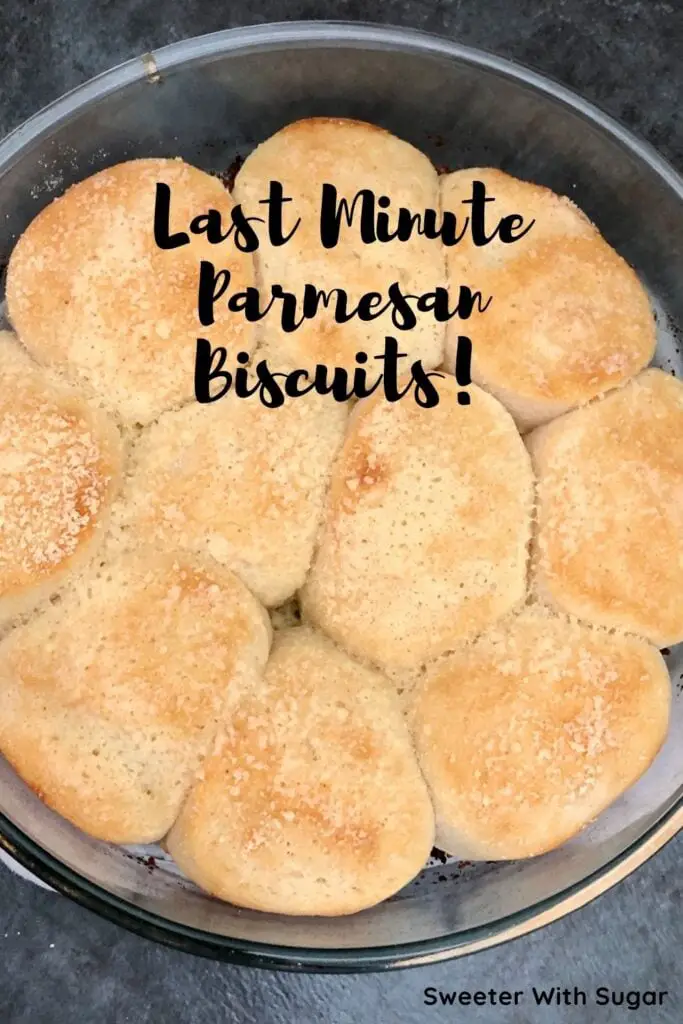 Last Minute Parmesan Biscuits are a quick side that will go well with many meals. The butter and parmesan give these quick and easy biscuits a little something extra. #BreadSides #EasySides #Biscuits #PillsburyBiscuits