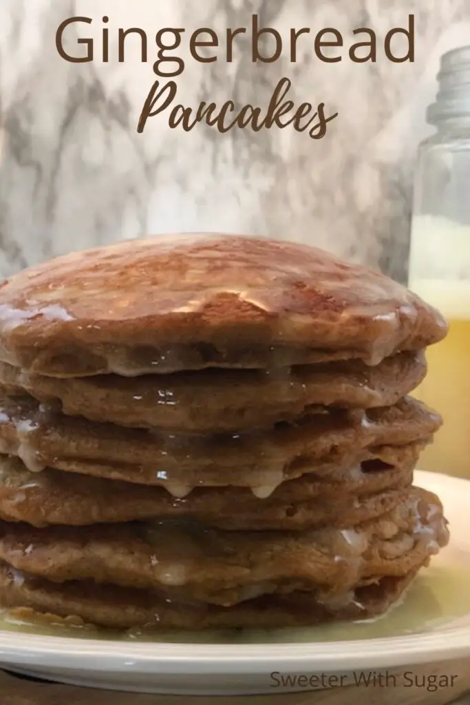 Gingerbread Pancakes are perfect for Christmas! The molasses, and spices make these pancakes delicious and fun for any morning, especially during December. #Christmas #Holiday #Gingerbread #Pancakes #Breakfast #ChristmasMorningRecipes #Family