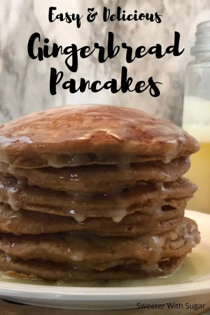 Gingerbread Pancakes are perfect for Christmas! The molasses, and spices make these pancakes delicious and fun for any morning, especially during December. #Christmas #Holiday #Gingerbread #Pancakes #Breakfast #ChristmasMorningRecipes #Family