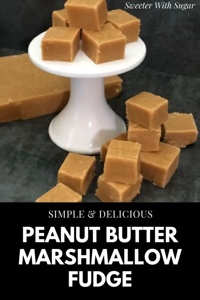Peanut Butter Marshmallow Fudge is an easy homemade fudge recipe. Fudge is perfect for the holidays for parties and gifts. #Fudge #Christmas #Holiday #HomemadeCandy #PeanutButter #Marshmallow