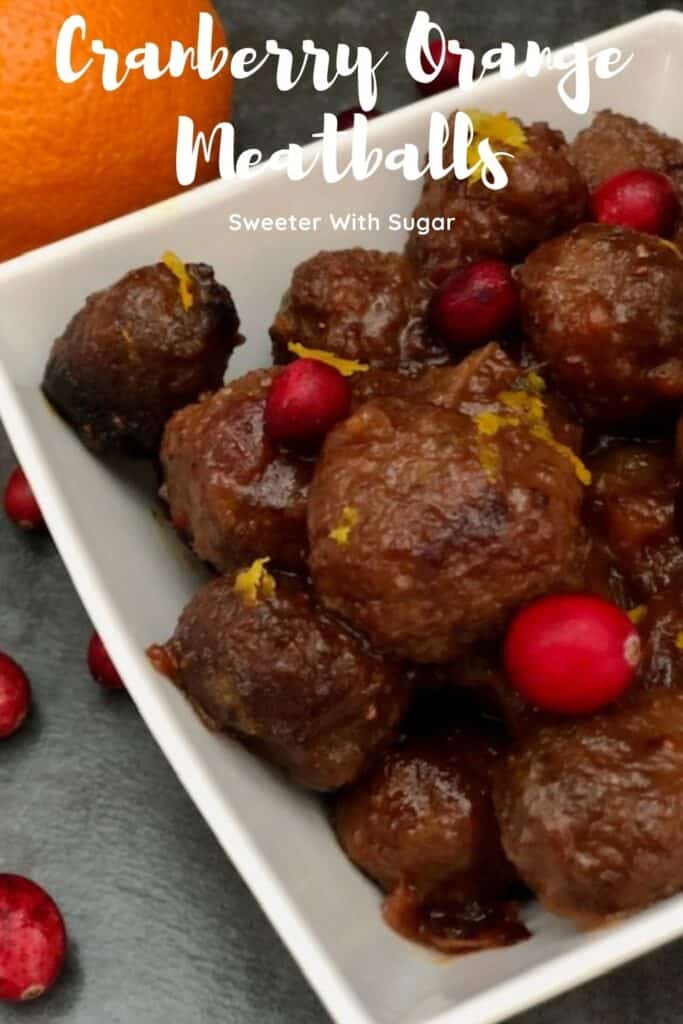 Cranberry Orange Meatballs are easy to make and so delicious. They can be served over rice as a main course or as an appetizer. #Meatballs #Cranberry #Orange #SimplyOrange #EasyDinnerIdeas #Christmas #Thanksgiving #PartyIdeas