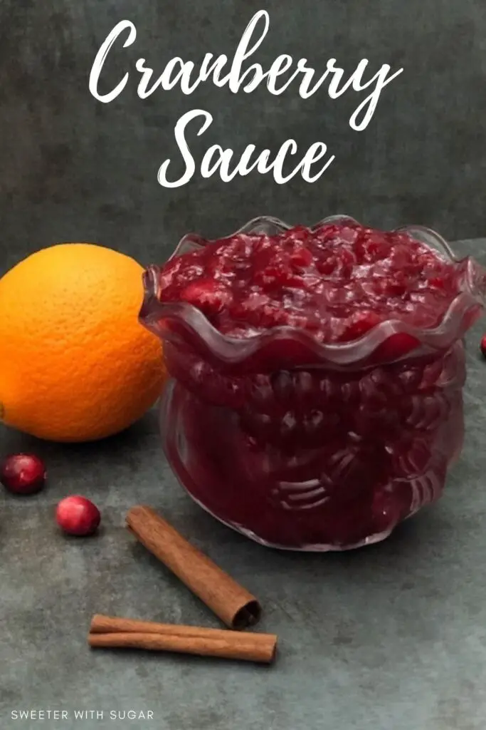 Cranberry Sauce is a super easy traditional recipe that adds a lot of color and flavor to your holiday meals.  It tastes great on turkey and turkey sandwiches. #Thanksgiving #Dressings #CranberrySauce #Holiday #Sauces