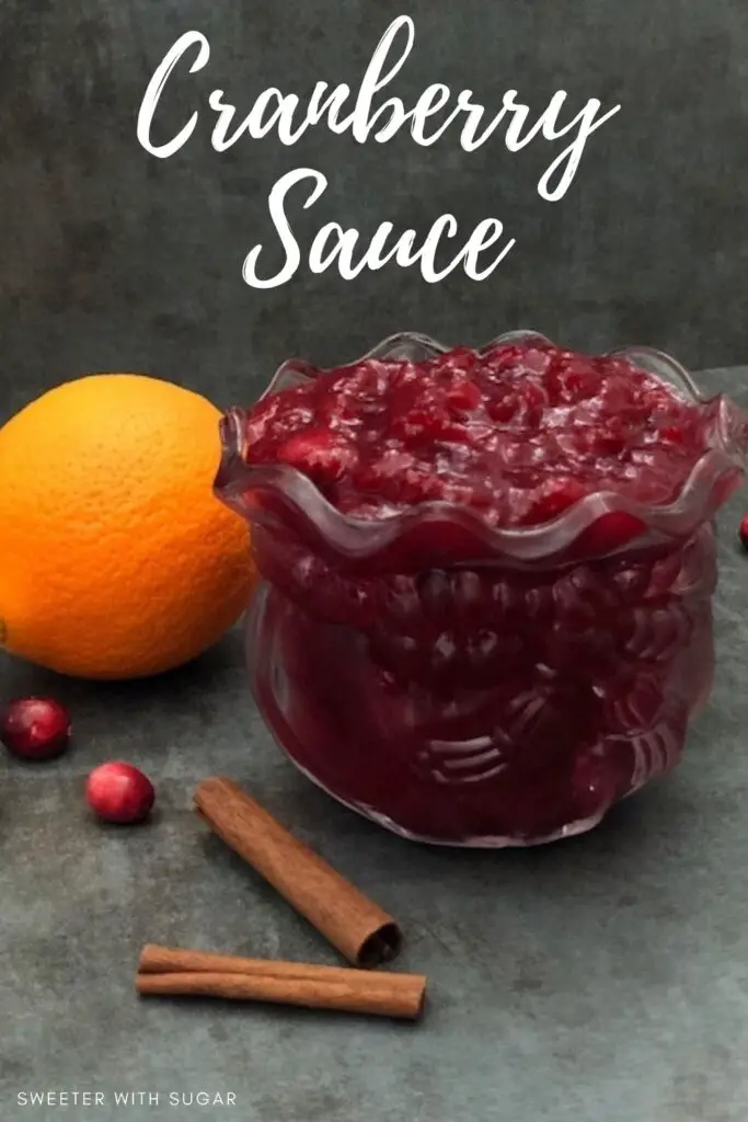 Cranberry Sauce is a super easy traditional recipe that adds a lot of color and flavor to your holiday meals. It tastes great on turkey and turkey sandwiches. #Thanksgiving #Dressings #CranberrySauce #Holiday #Sauces