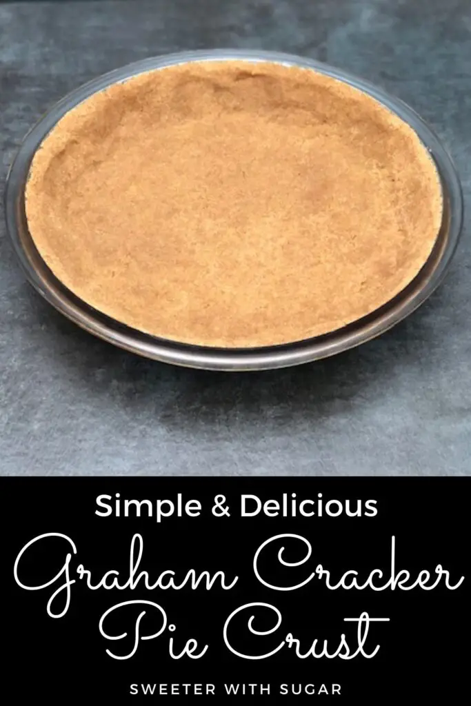 Graham Cracker Pie Crust is such a simple recipe-no need to use one from a store. This recipe goes well with no bake desserts, frozen desserts and cheesecakes, too. #PieCrust #Desserts #EasyRecipes #GrahamCrackerPieCrust #GrahamCrackers