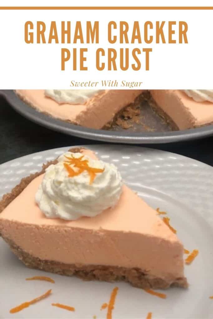 Graham Cracker Pie Crust is such a simple recipe-no need to use one from a store. This recipe goes well with no bake desserts, frozen desserts and cheesecakes, too. #PieCrust #Desserts #EasyRecipes #GrahamCrackerPieCrust #GrahamCrackers