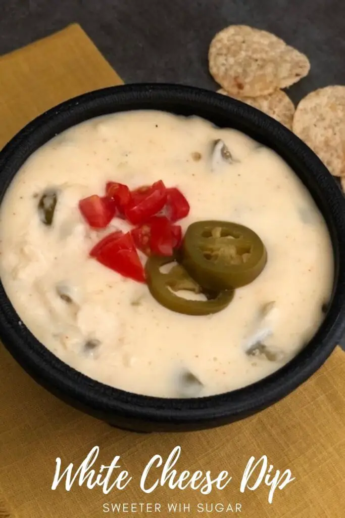 White Cheese Dip is an easy appetizer recipe that is easy and quick to make. #Dip #CheeseDip #Mexican #QuickAppetizers #WhiteCheeseDip #EasyRecipes #GameNightRecipes